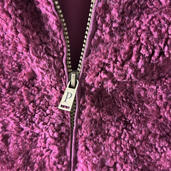 Pendleton Burgundy Sherpa Wool Blend Full Zip Jacket - Picture 4 of 12